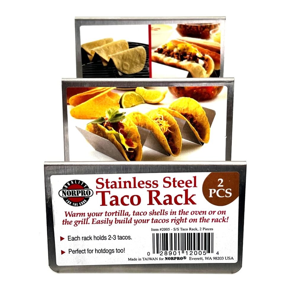 Norpro Stainless Steel Taco Rack Tortilla Hot Dog Oven & Grill Safe Hold up to 6 - Picture 2 of 10